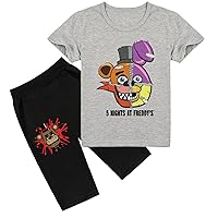 Five Nights Freddys Crew Neck Tee Tops and Shorts Summer Cotton Short Sleeve Tee Shirt for Child