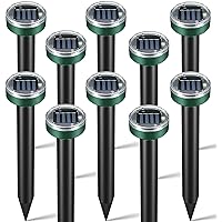Mole Repellent Solar Powered 10 Pack, Snake Repellent Sonic Mole Deterrent Pest Control Rodent Repeller Chaser Gopher Vole Squirrel Trap, Sonic Mole Spikes for Lawn Garden & Yard.