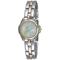 Disney Women's TK2020 Tinkerbell Silver Sunray Dial Two-Tone Bracelet Watch