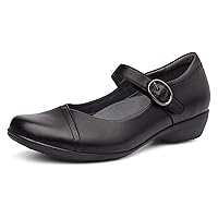Dansko Fawna Mary Jane for Women Cute, Comfortable Shoes with Arch Support Versatile Casual to Dressy Footwear with Buckle Strap Lightweight Rubber Outsole, Black, 10.5-11 Wide US