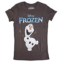 Disney Frozen Olaf Logo Juniors Grey T-Shirt | S