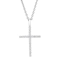 Dazzlingrock Collection 0.30 Carat (ctw) Round White Diamond Ladies Cross Pendant 1/3 CT, Available in 10K/14K/18K Gold & 925 Sterling Silver