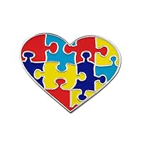 PinMart Autism Awareness Pin – Nickel Plated Enamel Lapel Pin - Inspiring Symbols of Autism Support - Secure Clutch Back for Hats, Scarves and Backpacks