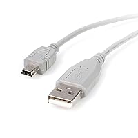 StarTech.com 10 ft. (3 m) USB to Mini USB Cable - USB 2.0 A to Mini B - Grey - Mini USB Cable (USB2HABM10) Gray