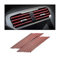 20 Pieces Car Air Conditioner Decoration Strip for Vent Outlet, Universal Waterproof Bendable Air Vent Outlet Trim Decoration, Suitable for Most Air Vent Outlet, Car Interior Accessories (Red)