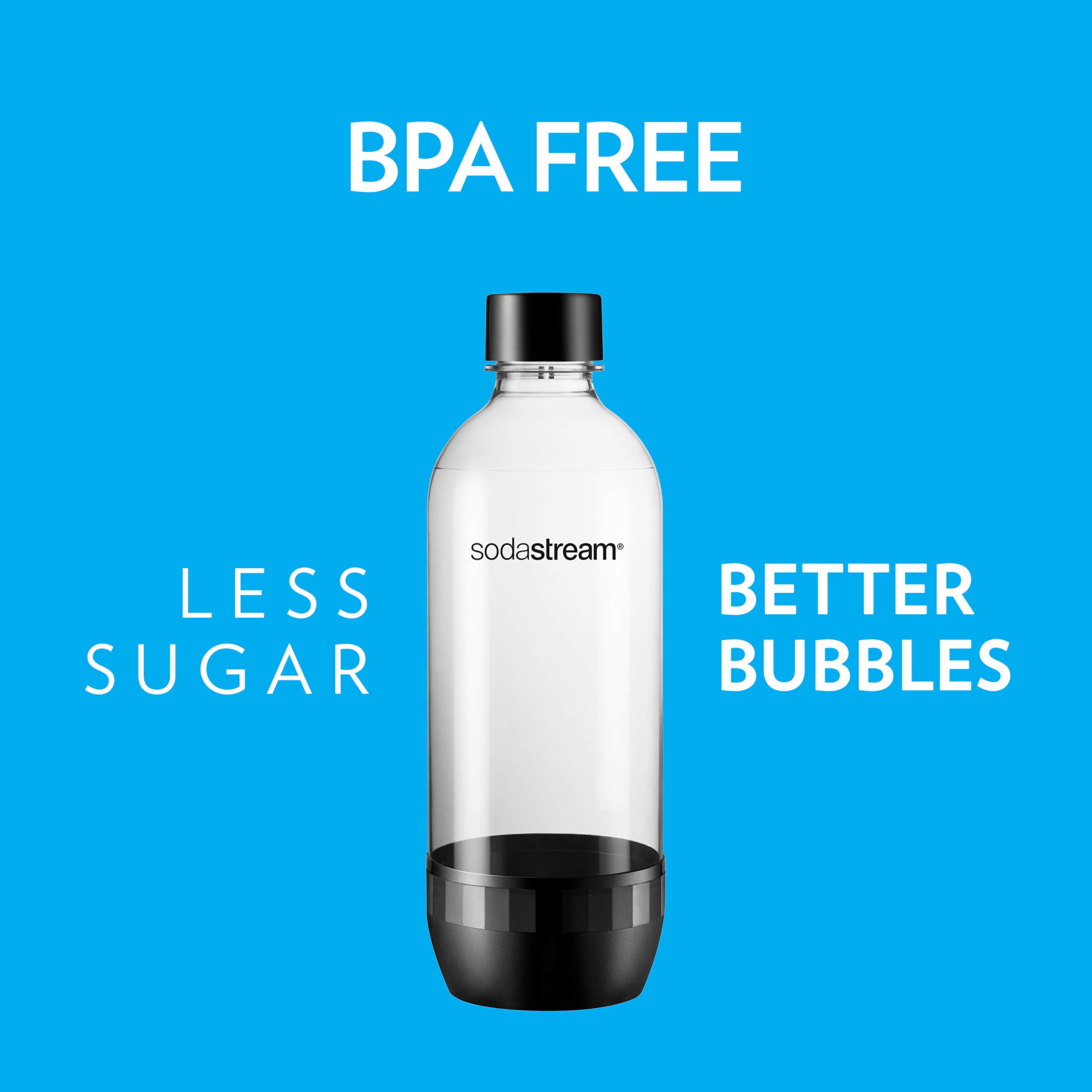 SodaStream CLASSIC DWS Carbonating Bottle BLACK (twinpack), 1L Pack Of 2