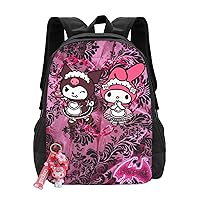 My Bunny Melody And Ku Romi 3d Cartoon Backpack Adjustable Straps Comfort Lightweight Backpack Travel Daypack Kawaii Bag 17 Inch With Keychain