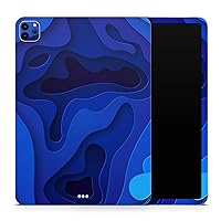 Compatible with iPad Air - Skin Decal Protective Scratch Resistant Vinyl Wrap - 3D Blue Abstract Paper Cuts V1