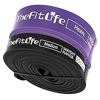 TheFitLife Pull Up Assistance Bands- Resistance Bands for Working Out Black+Purple