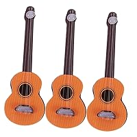 3pcs Simulation Musical Instrument Doll Decor Supply Doll Musical Instrument Mini House Decoration Doll House Supply Small Guitar Model Toys Decorations Wooden Child Miniature