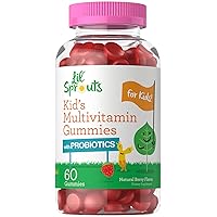 Carlyle Kids Multivitamin Gummies with Probiotics | 60 Chewables | Natural Berry Flavor | Vegetarian, Non-GMO, Gluten Free Children's Supplement | by Lil' Sprouts | Packaging May Vary