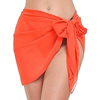 Swimsuit Coverups for Women Sarong Beach Bikini Wrap Sheer Short Skirt Chiffon Scarf for Swimwear