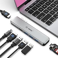 MacBook USB C Hub Multiport Adapter, 8 in 2 MacBook Docking Station with Dual HDMI, 92W Power Delivery, 3 USB 3.0 Ports, Card Reader for SD and TF, MacBook Pro 2016-2021, MacBook Air 2018 or Later