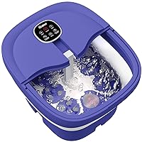 (2023.8 Upgrade Collapsible Foot Spa Electric Rotary Massage, Foot Bath with Heat, Bubble, Remote, and 24 Motorized Shiatsu Massage Balls. Pedicure Foot Spa for Feet Stress Relief - FS02A