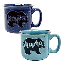 Large Mama Bear & Papa Bear Coffee Mug Gift Set - Cute Coffee Cup Set for Men and Women - Unique Fun Gifts for Parents, Couples, Grandparents for Birthdays, Mother's Day, Father's Day, Christmas