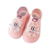 Infant Boys Girls Animal Cartoon Socks Shoes Toddler Fleece WarmThe Floor Socks Non Slip Prewalker Girls Shoes Size 3