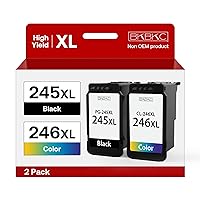 245XL 246XL Ink Cartridges Combo Pack for Canon Ink 245 and 246 Remanufactured for Canon PG-245XL CL-246XL for Canon Pixma MX492 TR4520 MG2522 TS3322 MG2500 TR4520 Printer (1Black, Tri-Color)