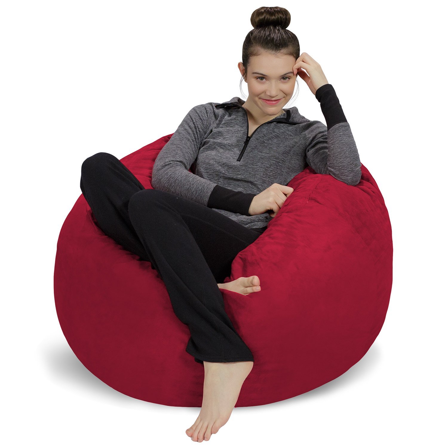 Bean Bag Chair, Memory Foam Lounger with Micorsuede Cover, Kids, 3 Ft,  Pink, Sedentary Comfort, Interior Home, Modern Aesthetic - AliExpress