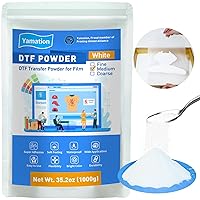 Yamation DTF Powder Adhesive White 35.2OZ/ 2.2lb DTF Transfer Powder Hot Melt Adhesive applies to All DTF Transfer Printers for Digital Prints on T-Shirts Textile DTF Supply with DTF PET Film and Ink