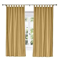 ChadMade Elegant Vintage Polyester Cotton Silk Thermal Insulated Curtain Gold 120
