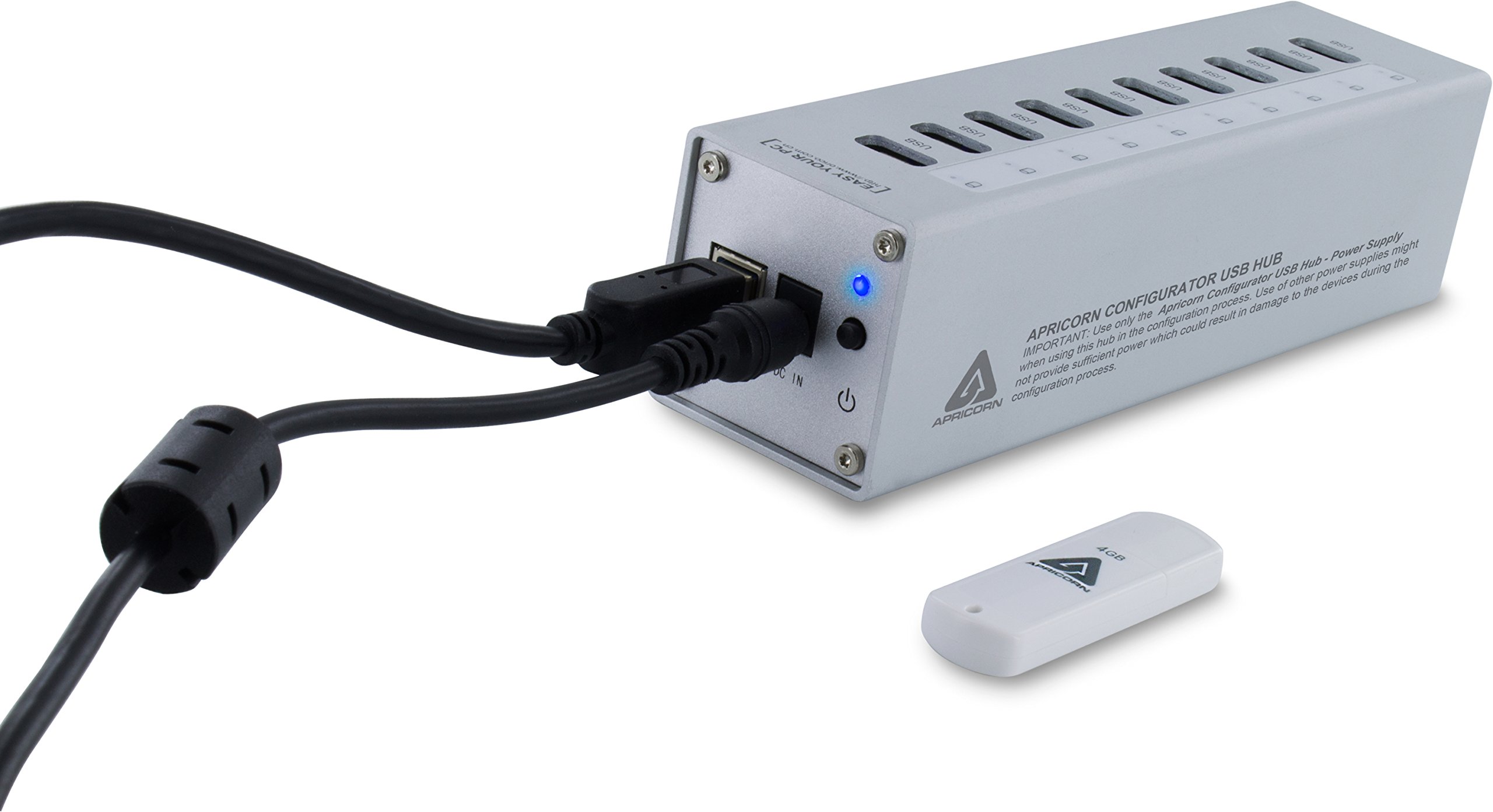 Apricorn Aegis Configurator On USB Key Bundled with Approved 10-Port USB Hub with 5 Amp Power Supply and Windows Based Software
