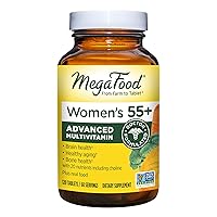 MegaFood Women's 55+ Advanced Multivitamin for Women - Doctor-Formulated with Choline, Vitamin D3, Vitamin B12, Biotin - Plus Real Food - Optimal Aging, Vegetarian - 120 Tabs (60 Servings)