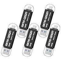 INLAND Micro Center Super Speed 5 Pack 32GB Type C and Type A 2-in-1 Dual USB 3.0 Flash Drive OTG USB Drives Thumb Drive Memory Storage Stick for Android Smartphone Computers MacBook Tablets PC,Brown