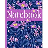 LOW VISION Notebook-Purple Spring Flowers (Large -8.5 x 11 inches): Low Vision Notebook |Wide Spacing| Bold Lines| Visually Impaired| Journal |Write |Work |School |Create| Log| Track