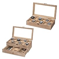 Watch Box Case Organizer Display Storage with Jewelry Drawer for Men Women Gift, Wood 9B9DLCGX 9B9RLJHG