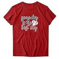 Game Day is The Best Day Shirt Baseball Heart Graphic Tees Grandma Mom Shirts Weekend Fan Tshirts Short Sleeve