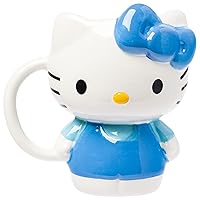 Sanrio Hello Kitty Blue Outfit Ceramic 3D Sculpted Mug, 1.0 Count