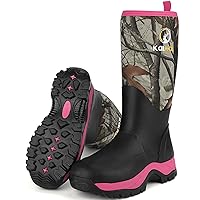 Rubber Boots for Women, Waterproof Tall Rain Boots for Women, 6mm Neoprene Insulated Womens Rubber Hunting Boots for Mud Working Gardening Farming (Size 5-11)
