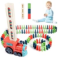 Domino Train Montessori Toys for Kids Ages 3-8, 120PCS STEM Building Educational Games for 4 5 6 7 Year Old Toddler Boys Girls, Christmas Birthday Gifts