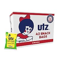 Utz Salt & Vinegar 1 oz. Bags, 42 Count Crispy Fresh Potato Chips, Crunchy Individual Snacks to Go, Cholesterol, Trans-Fat & Gluten Free