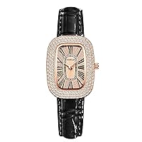 Wrist Watch for Women, Glitter Bling Designed Quartz Analog Women's Watch with Breathable Leather Strap