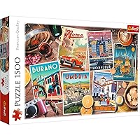 Trefl - Travel Around Europe - Puzzle 1500 Pieces - Collage, Travel, European Cities, Modern Puzzle, Creative Entertainment, Spain, Italy, France, For Adults And Children From 12 Years Old