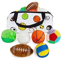 beetoy Sensory Sports Balls for Infant Toddlers, Baby Toys for Sensory Development, Sports Early education toys for Babies 6-12 Months, Different Sensory Tactile Textures Balls with Rattle & Squeakers