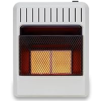 FDT2IRA Ventless Dual Fuel Infrared Space Heater with Thermostat Control for Living Room, Bedroom, Home Office, 20000 BTU, Heats Up to 950 Sq. Ft., Includes Wall Mount and Base Feet, White