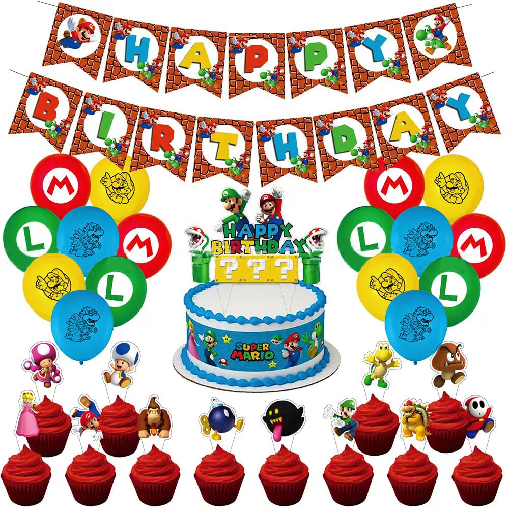 Mua Super Mario Birthday Decoration Party Set Cute Character Game ...