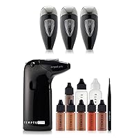 TEMPTU One Airbrush Make-up Kit for Complexion Perfection with Cordless Compressor, Medium/Tan & Airpod Pro 3-Pack Cartridge Bundle