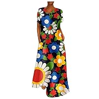 Women's Casual Dresses Art Printed Long Gown Kaftans Maxi Dress Summer Sundress Daily Wear Streetwear