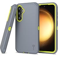 CoverON Rugged Designed for Samsung Galaxy S23 FE Case, Heavy Duty Military Grade A Hybrid Etched Grip Rigid Hard Plastic Cover Fit Galaxy S23 FE 5G / S23 Fan Edition Phone Case - Gray/Green
