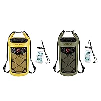 Piscifun Dry Bag Army Green 10L & Waterproof Phone Case Bundle with Waterproof Floating Backpack Yellow 10L & Waterproof Phone Case…