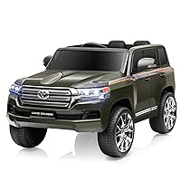 VIVOHOME Kids Ride On Car 2 Seaters, 12V Licensed Toyota Land Cruiser Battery Powered Toy Truck with Remote Control, USB Music Player, LED Lights, and Horn, 4 Wheeler for Kids Ages 3-8 Gift