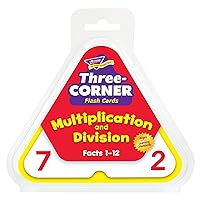 Trend Enterprises: Three-Corner Multiplication and Division Flash Cards, Interactive Self-Checking Cards, Exciting Way for Everyone to Learn, 48 Two-Sided Cards Included, Ages 8 and Up