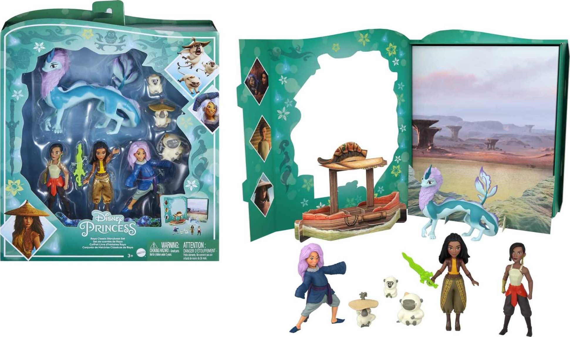 Mattel Disney Raya and the Last Dragon Small Doll Story Pack with 1 Raya Doll, 6 Character Figures & 1 Accessory From the Movie
