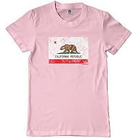Threadrock Big Girls' Distressed California Flag Youth T-Shirt