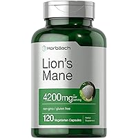 Lions Mane Mushroom Extract | 4200mg | 120 Capsules | Vegetarian, Non-GMO, Gluten Free Supplement | by Horbaach