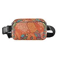 Elephant African Tribal Fanny Packs for Women Men Belt Bag with Adjustable Strap Fashion Waist Packs Crossbody Bag Waist Pouch for Travel Cycling