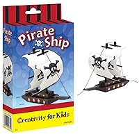 Creativity for Kids Paint Your Own Pirate Ship Mini Kit – Wooden Toy Pirate Ship